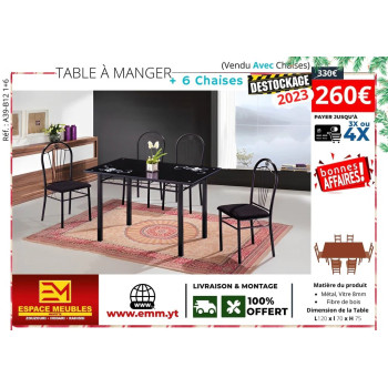 Table à manger + 6 chaıses ° A39-B12 1+6