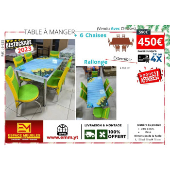 Table à manger + 6 chaıses °6-925